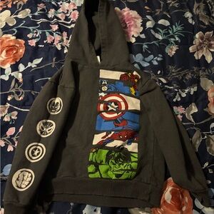 Marvel Boys Gray Hoodie with Multicolor Avengers Graphics
